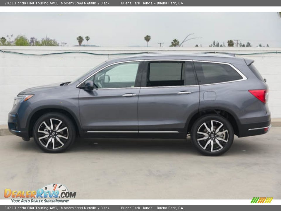 2021 Honda Pilot Touring AWD Modern Steel Metallic / Black Photo #8