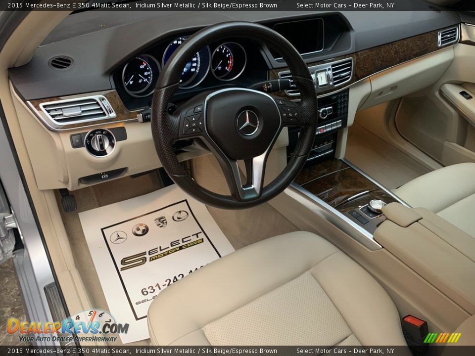 2015 Mercedes-Benz E 350 4Matic Sedan Iridium Silver Metallic / Silk Beige/Espresso Brown Photo #9
