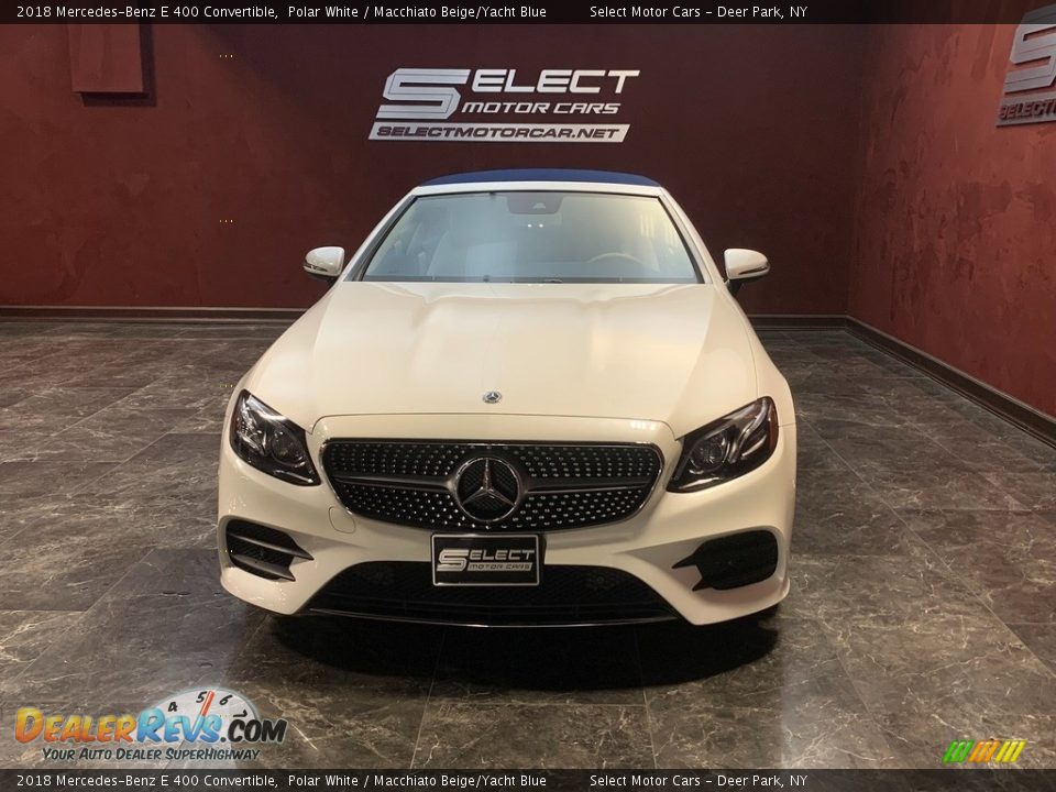 2018 Mercedes-Benz E 400 Convertible Polar White / Macchiato Beige/Yacht Blue Photo #2