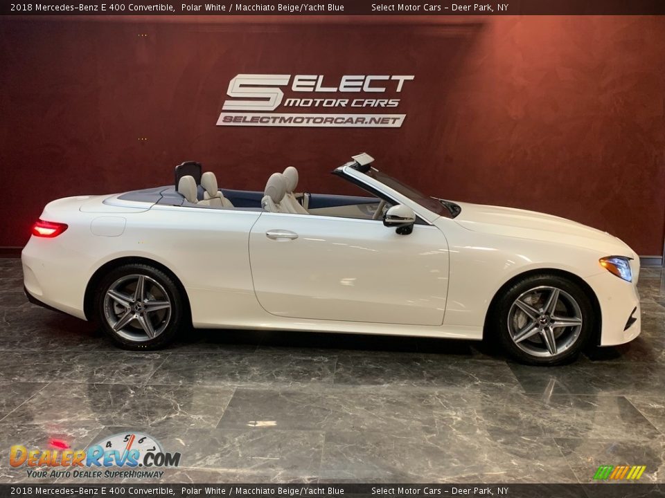 2018 Mercedes-Benz E 400 Convertible Polar White / Macchiato Beige/Yacht Blue Photo #5