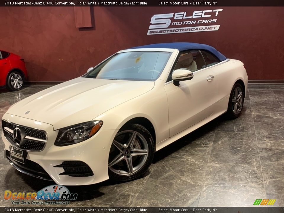 2018 Mercedes-Benz E 400 Convertible Polar White / Macchiato Beige/Yacht Blue Photo #7