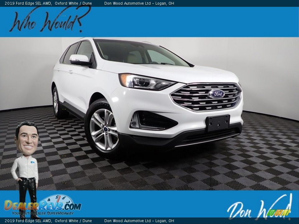 2019 Ford Edge SEL AWD Oxford White / Dune Photo #1