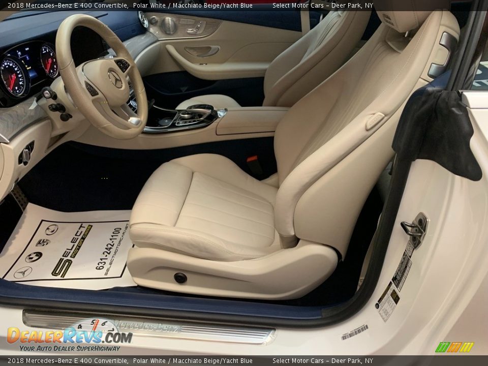 2018 Mercedes-Benz E 400 Convertible Polar White / Macchiato Beige/Yacht Blue Photo #10