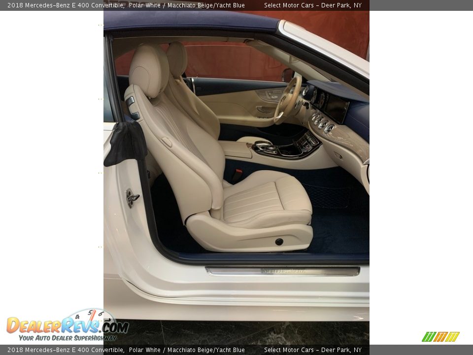 2018 Mercedes-Benz E 400 Convertible Polar White / Macchiato Beige/Yacht Blue Photo #15