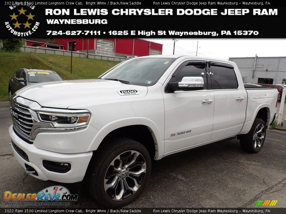 2022 Ram 1500 Limited Longhorn Crew Cab Bright White / Black/New Saddle Photo #1