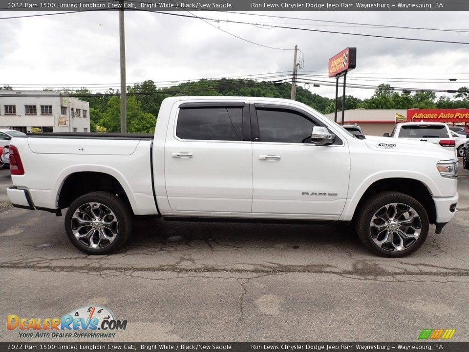 2022 Ram 1500 Limited Longhorn Crew Cab Bright White / Black/New Saddle Photo #6