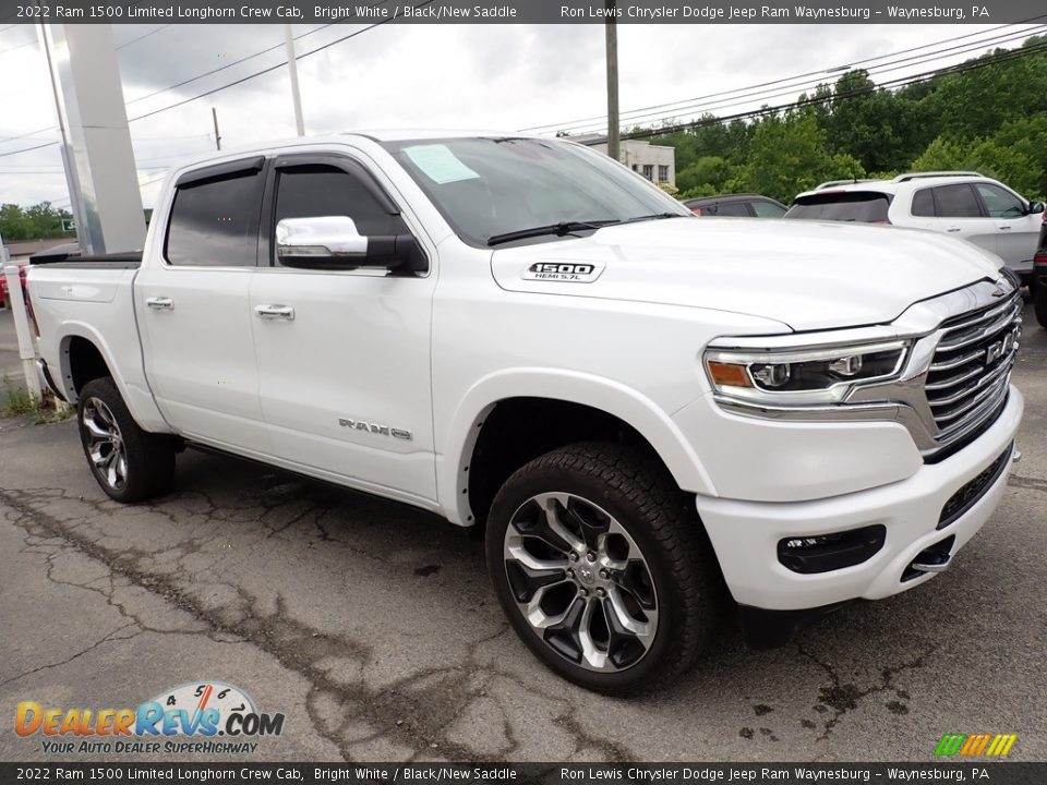 2022 Ram 1500 Limited Longhorn Crew Cab Bright White / Black/New Saddle Photo #7