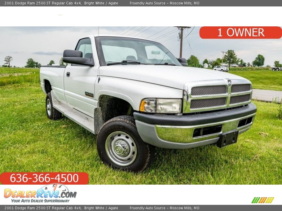 2001 Dodge Ram 2500 ST Regular Cab 4x4 Bright White / Agate Photo #1