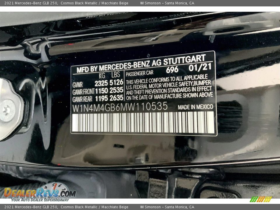 2021 Mercedes-Benz GLB 250 Cosmos Black Metallic / Macchiato Beige Photo #33