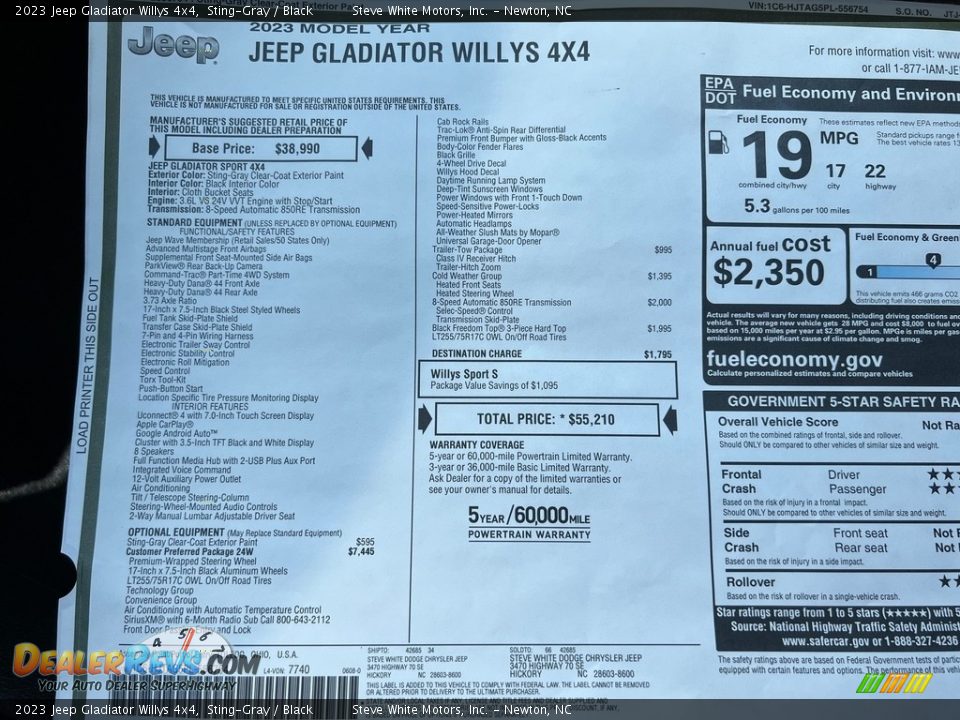 2023 Jeep Gladiator Willys 4x4 Sting-Gray / Black Photo #27