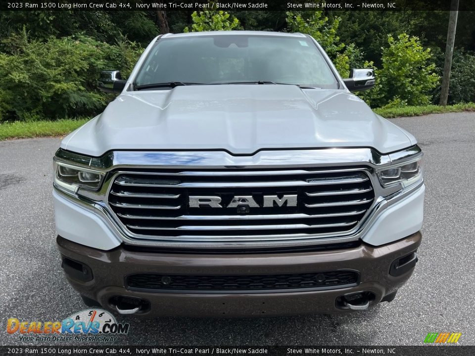 2023 Ram 1500 Long Horn Crew Cab 4x4 Ivory White Tri-Coat Pearl / Black/New Saddle Photo #3