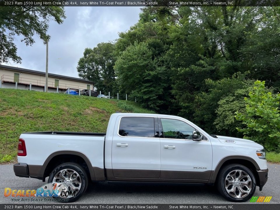 Ivory White Tri-Coat Pearl 2023 Ram 1500 Long Horn Crew Cab 4x4 Photo #5