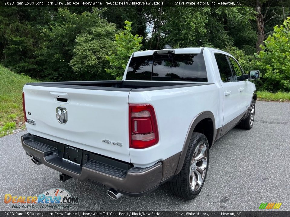 2023 Ram 1500 Long Horn Crew Cab 4x4 Ivory White Tri-Coat Pearl / Black/New Saddle Photo #6