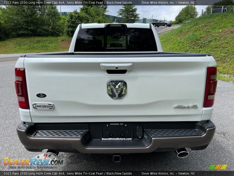 2023 Ram 1500 Long Horn Crew Cab 4x4 Ivory White Tri-Coat Pearl / Black/New Saddle Photo #8