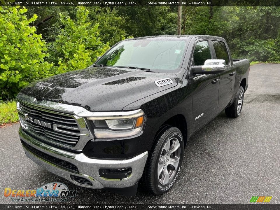 2023 Ram 1500 Laramie Crew Cab 4x4 Diamond Black Crystal Pearl / Black Photo #2