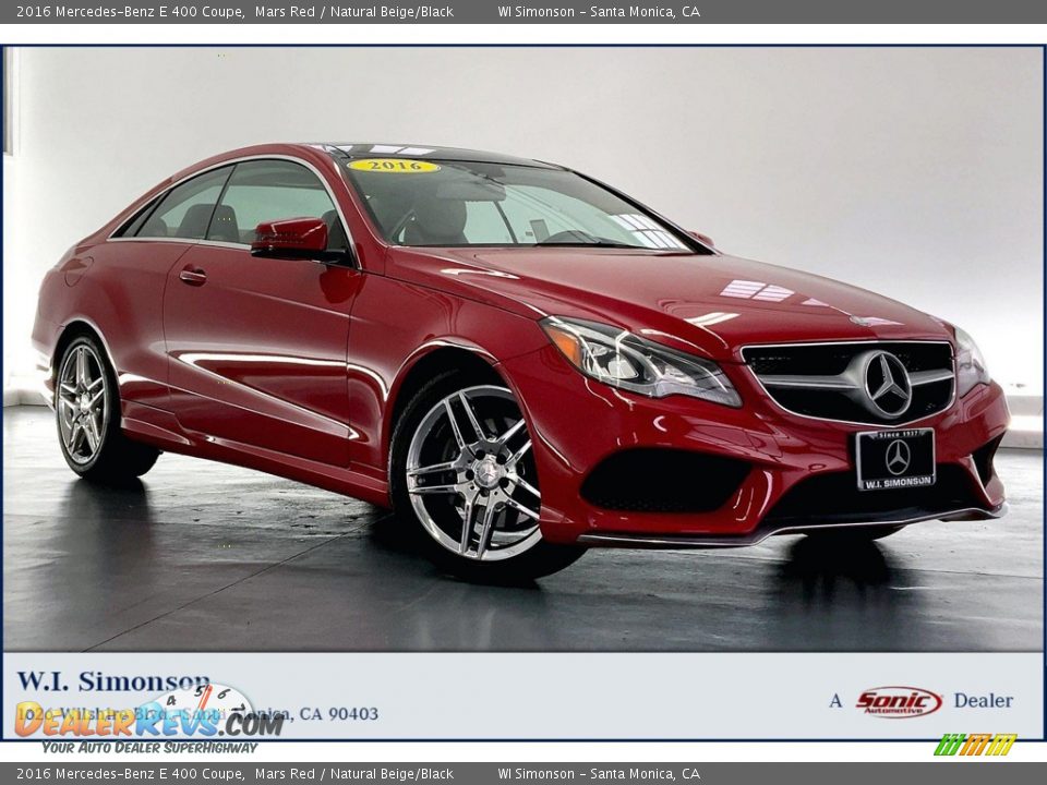 2016 Mercedes-Benz E 400 Coupe Mars Red / Natural Beige/Black Photo #1