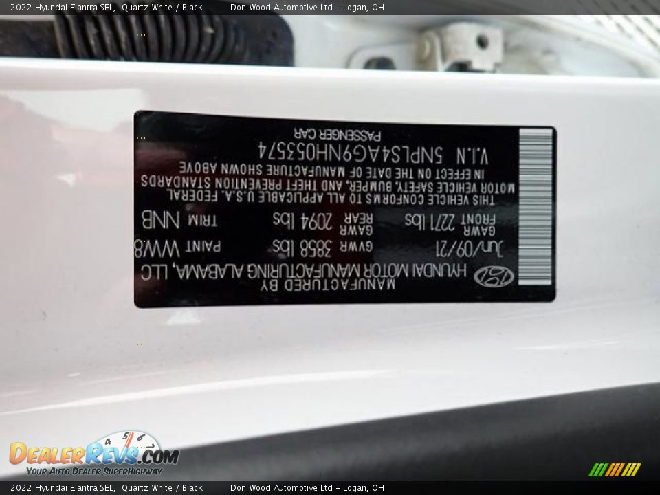 2022 Hyundai Elantra SEL Quartz White / Black Photo #31