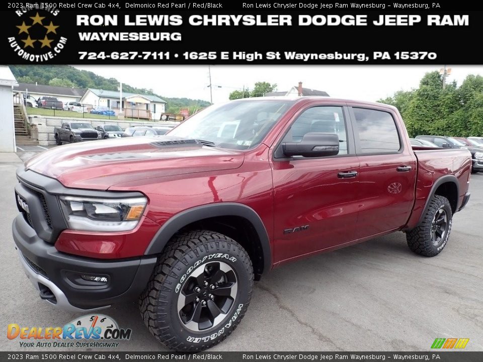 2023 Ram 1500 Rebel Crew Cab 4x4 Delmonico Red Pearl / Red/Black Photo #1