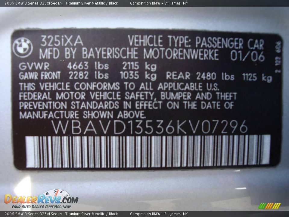 2006 BMW 3 Series 325xi Sedan Titanium Silver Metallic / Black Photo #15