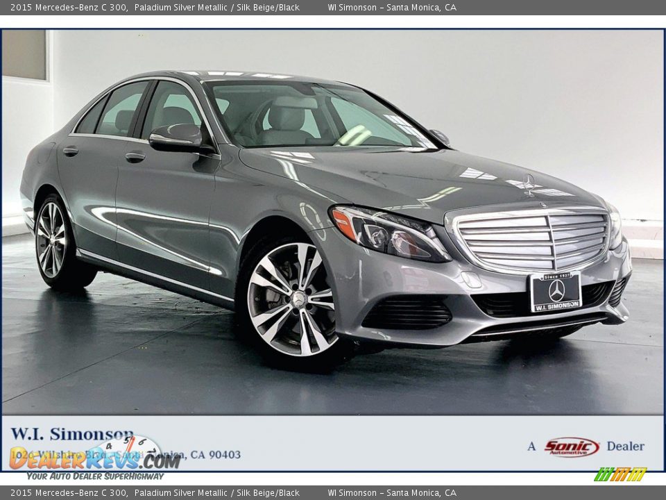 2015 Mercedes-Benz C 300 Paladium Silver Metallic / Silk Beige/Black Photo #1