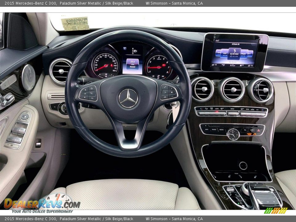 2015 Mercedes-Benz C 300 Paladium Silver Metallic / Silk Beige/Black Photo #4