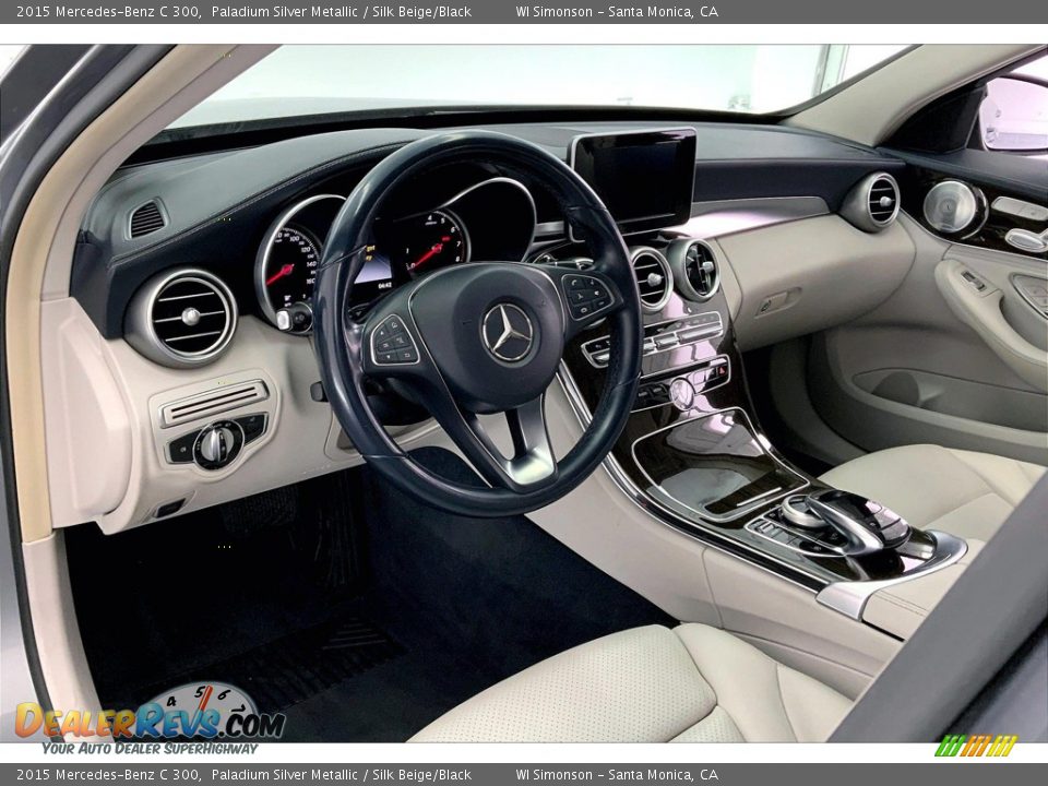 2015 Mercedes-Benz C 300 Paladium Silver Metallic / Silk Beige/Black Photo #14