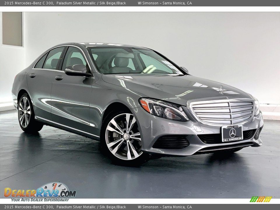 2015 Mercedes-Benz C 300 Paladium Silver Metallic / Silk Beige/Black Photo #33