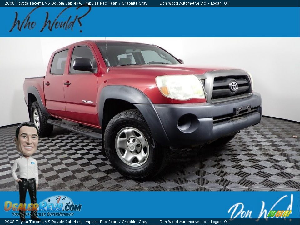 2008 Toyota Tacoma V6 Double Cab 4x4 Impulse Red Pearl / Graphite Gray Photo #1