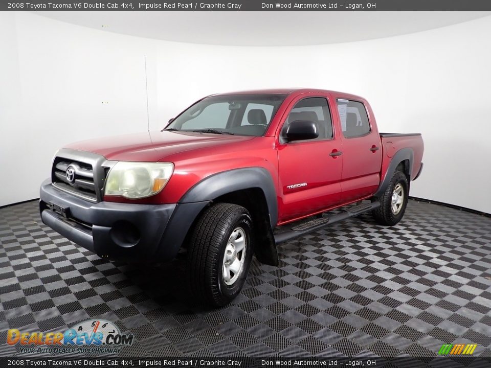 2008 Toyota Tacoma V6 Double Cab 4x4 Impulse Red Pearl / Graphite Gray Photo #3