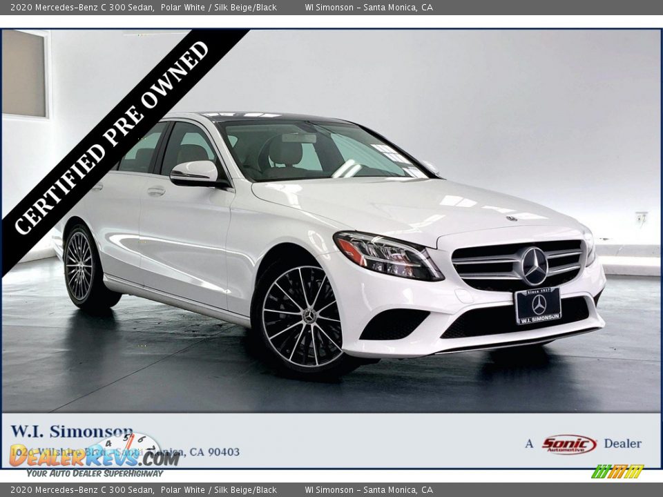 2020 Mercedes-Benz C 300 Sedan Polar White / Silk Beige/Black Photo #1