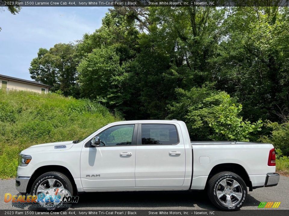 Ivory White Tri-Coat Pearl 2023 Ram 1500 Laramie Crew Cab 4x4 Photo #1