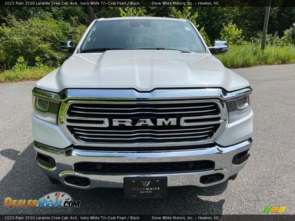 2023 Ram 1500 Laramie Crew Cab 4x4 Ivory White Tri-Coat Pearl / Black Photo #3