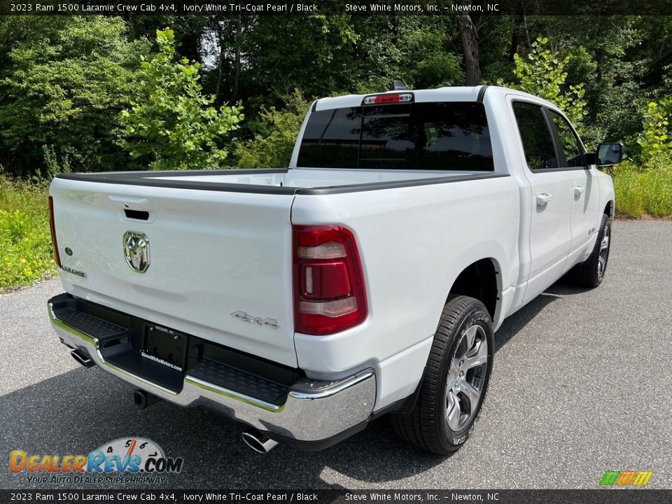 2023 Ram 1500 Laramie Crew Cab 4x4 Ivory White Tri-Coat Pearl / Black Photo #6