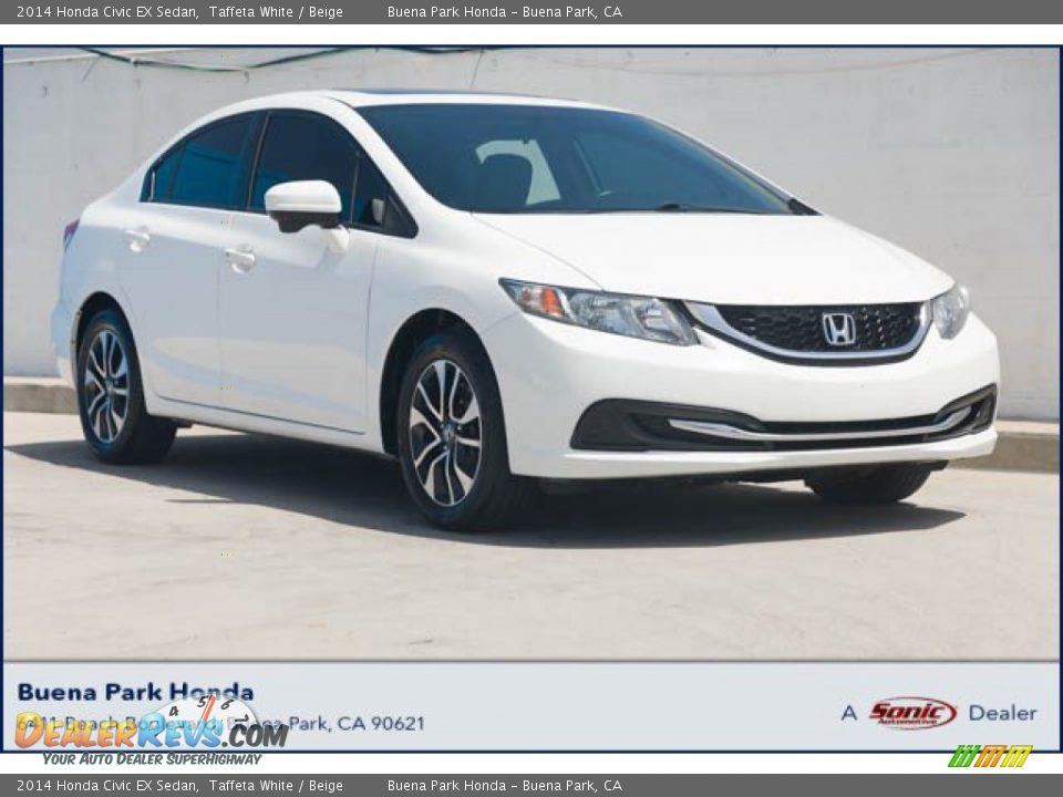 2014 Honda Civic EX Sedan Taffeta White / Beige Photo #1