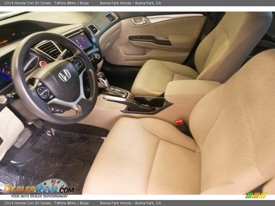 2014 Honda Civic EX Sedan Taffeta White / Beige Photo #3