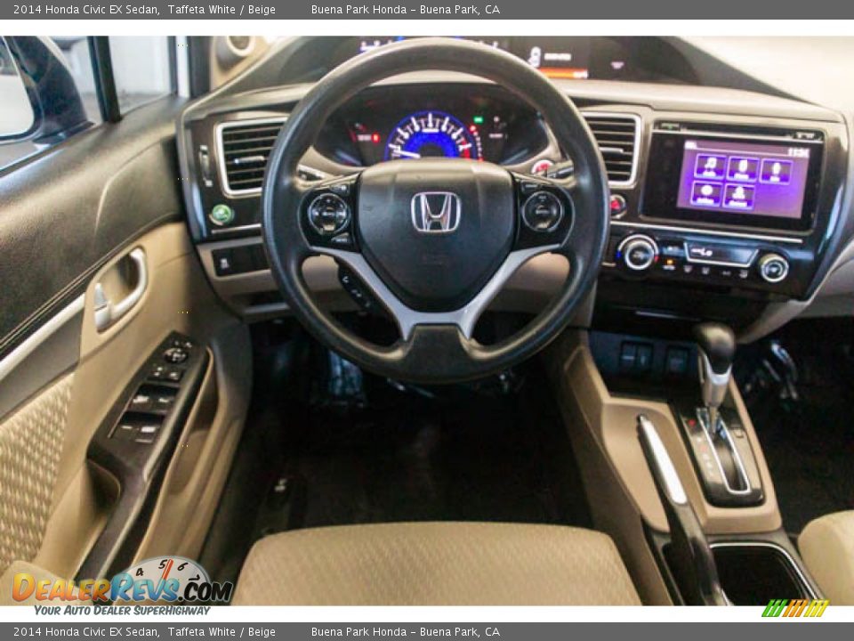 2014 Honda Civic EX Sedan Taffeta White / Beige Photo #5