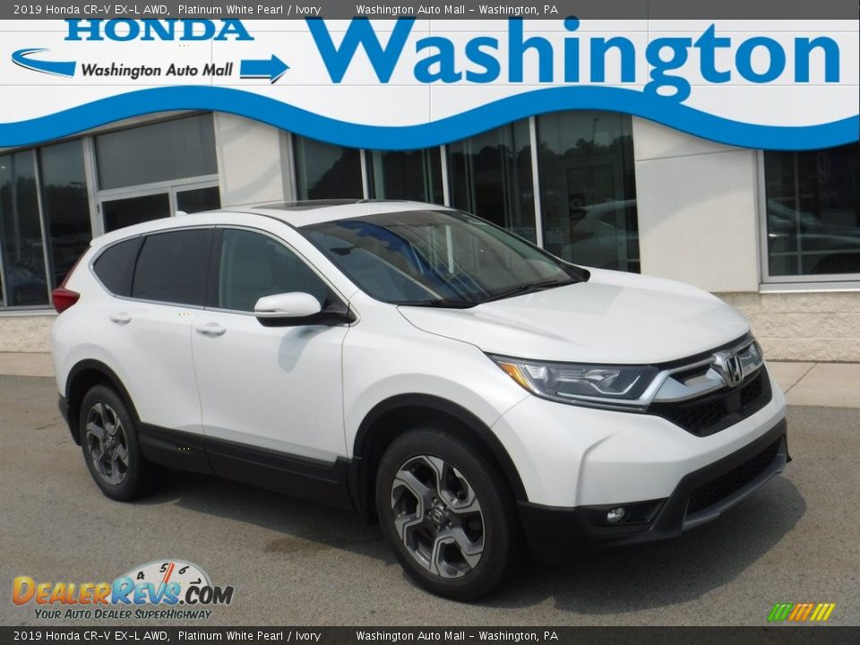 2019 Honda CR-V EX-L AWD Platinum White Pearl / Ivory Photo #1