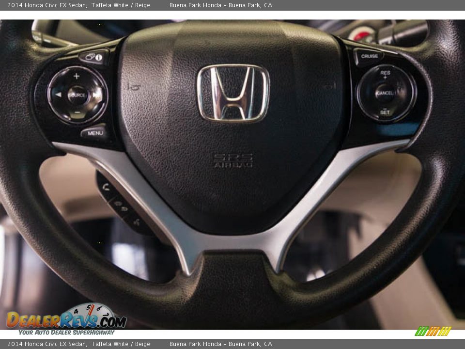 2014 Honda Civic EX Sedan Taffeta White / Beige Photo #15