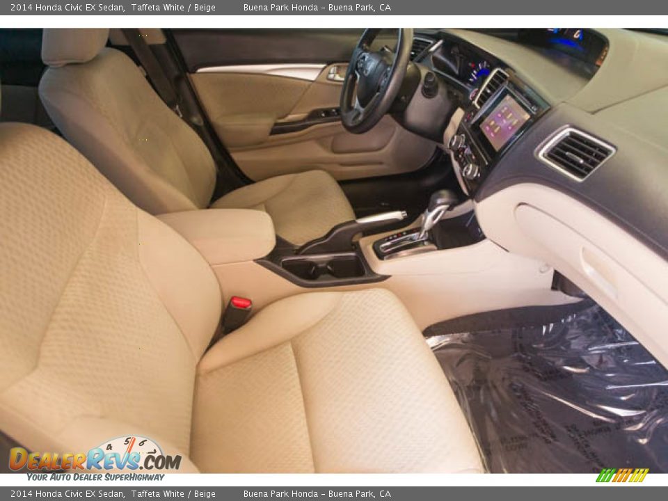 2014 Honda Civic EX Sedan Taffeta White / Beige Photo #22