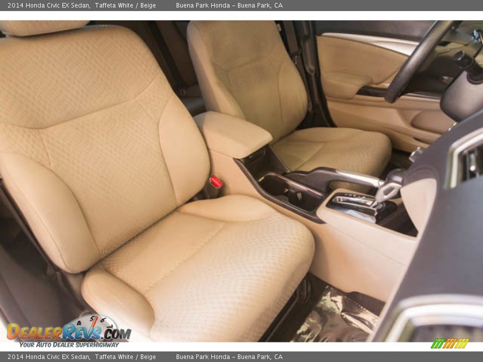 2014 Honda Civic EX Sedan Taffeta White / Beige Photo #23