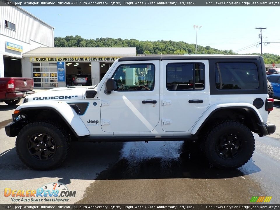 2023 Jeep Wrangler Unlimited Rubicon 4XE 20th Anniversary Hybrid Bright White / 20th Anniversary Red/Black Photo #2