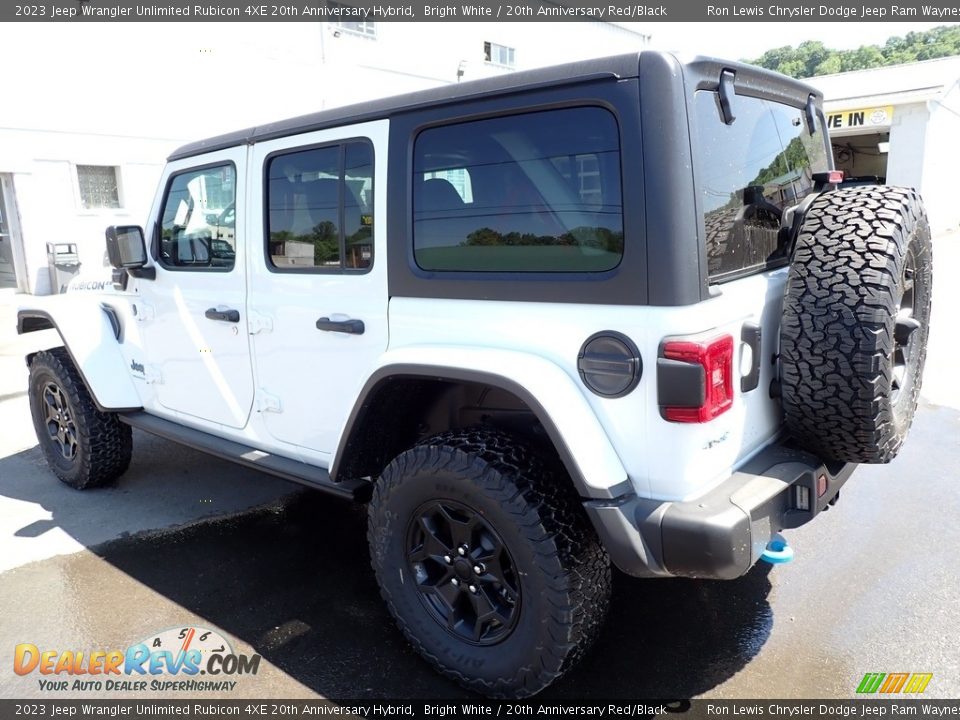 2023 Jeep Wrangler Unlimited Rubicon 4XE 20th Anniversary Hybrid Bright White / 20th Anniversary Red/Black Photo #3