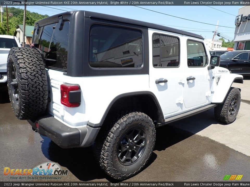 2023 Jeep Wrangler Unlimited Rubicon 4XE 20th Anniversary Hybrid Bright White / 20th Anniversary Red/Black Photo #6