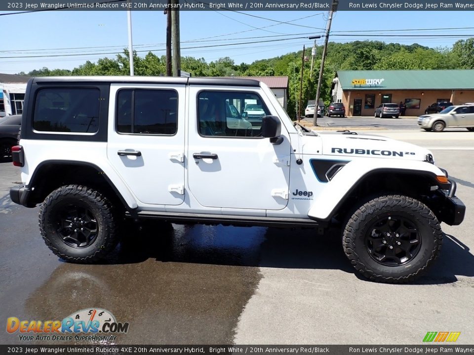 2023 Jeep Wrangler Unlimited Rubicon 4XE 20th Anniversary Hybrid Bright White / 20th Anniversary Red/Black Photo #7