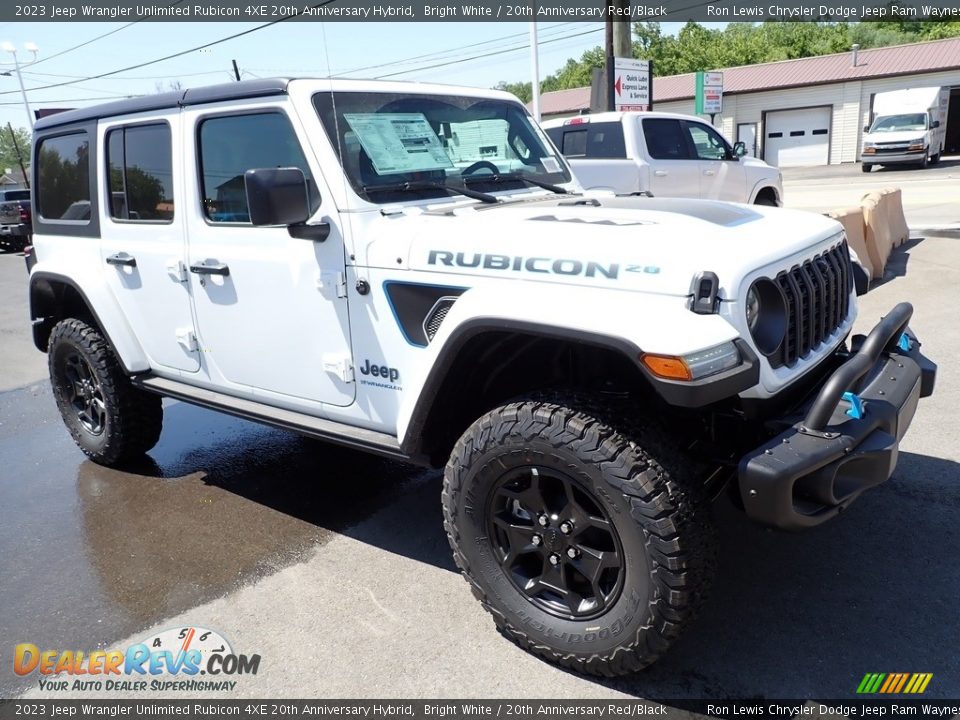 2023 Jeep Wrangler Unlimited Rubicon 4XE 20th Anniversary Hybrid Bright White / 20th Anniversary Red/Black Photo #8