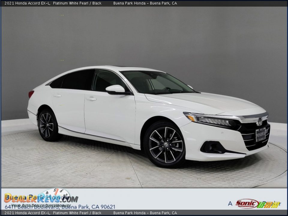 2021 Honda Accord EX-L Platinum White Pearl / Black Photo #1