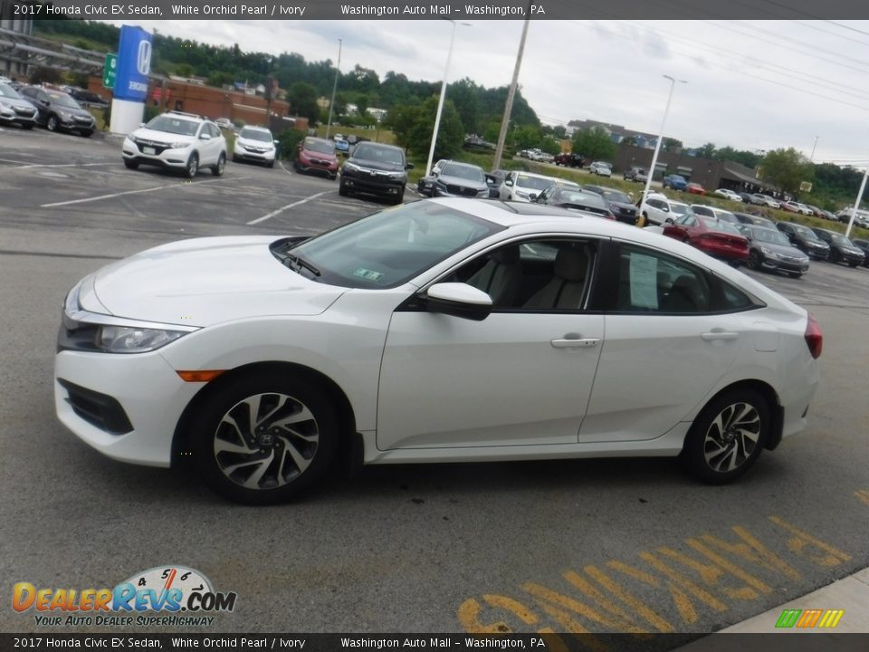 2017 Honda Civic EX Sedan White Orchid Pearl / Ivory Photo #7