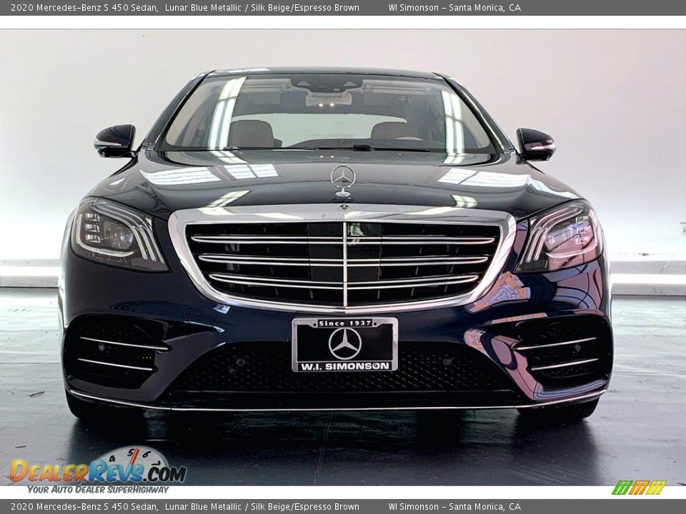 2020 Mercedes-Benz S 450 Sedan Lunar Blue Metallic / Silk Beige/Espresso Brown Photo #2