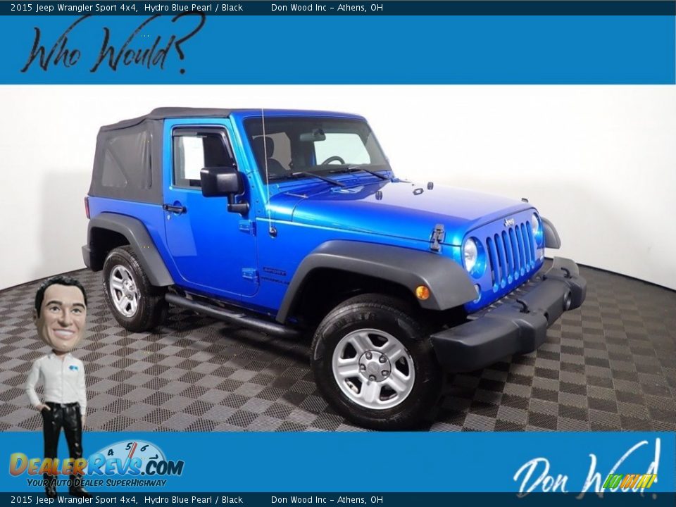 2015 Jeep Wrangler Sport 4x4 Hydro Blue Pearl / Black Photo #1