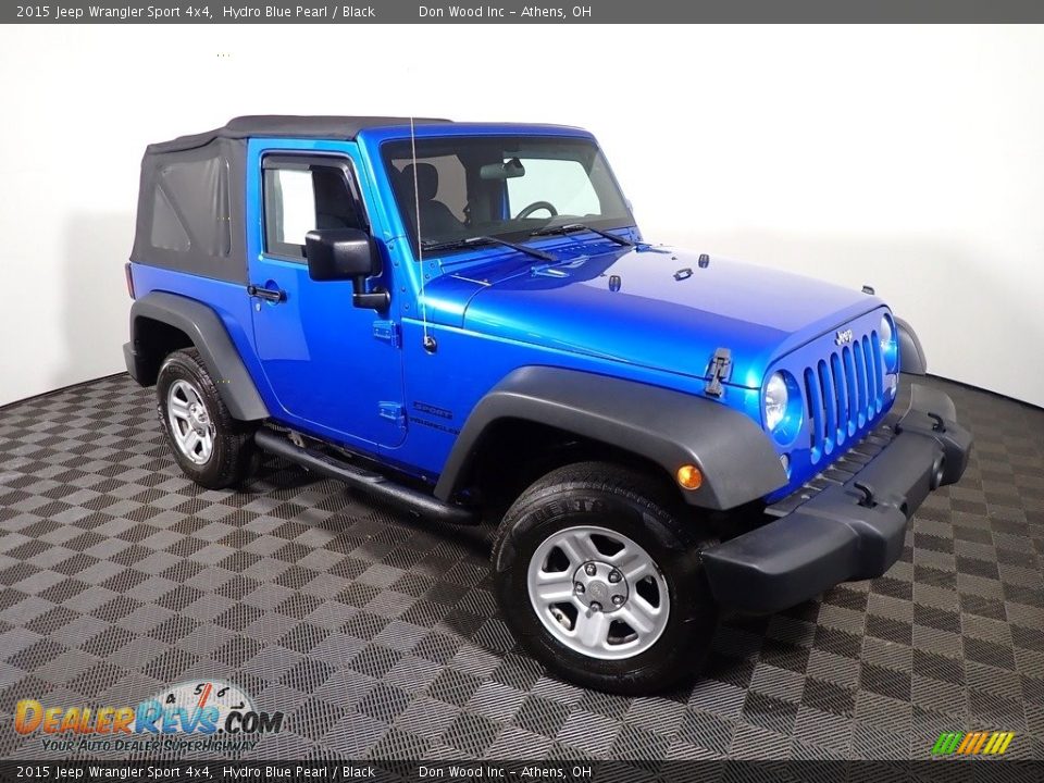 2015 Jeep Wrangler Sport 4x4 Hydro Blue Pearl / Black Photo #3